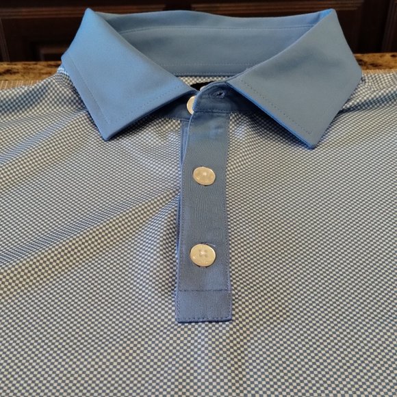 FootJoy Blue /White Checkerboard pattern Golf Shirt  Size L - Picture 8 of 10